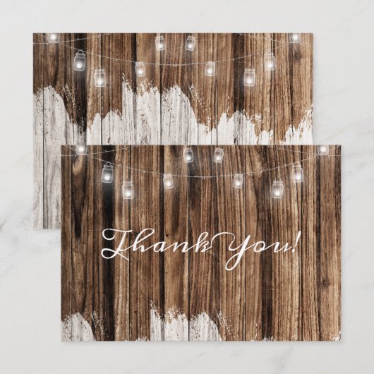 Rustic Wood en Lantern Bedankkaart (Voorkant / Achterkant)