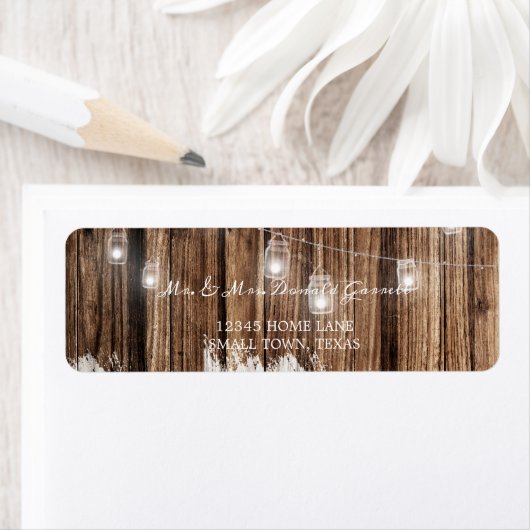 Rustic Wood en Lantern Etiket (Insitu)