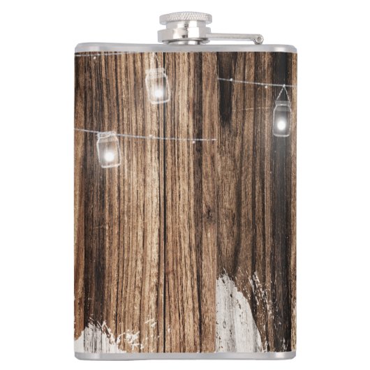 Rustic Wood en Lantern Heupfles (Achterkant)