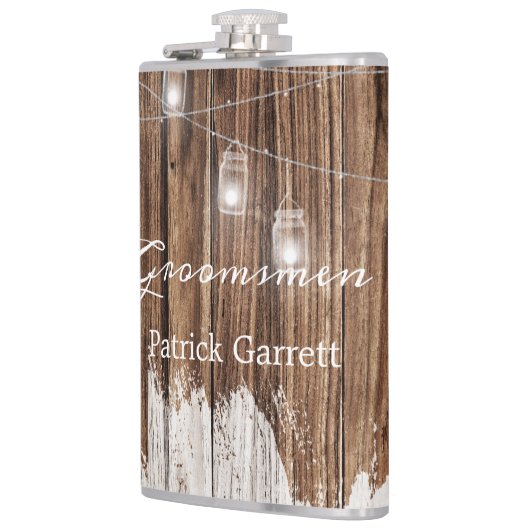 Rustic Wood en Lantern Heupfles (Links)