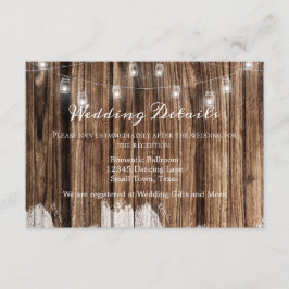 Rustic Wood en Lantern Informatiekaartje