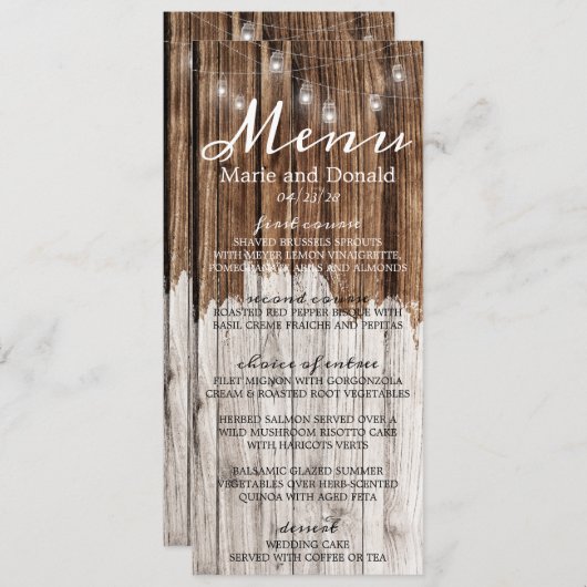 Rustic Wood en Lantern Menu (Voorkant / Achterkant)