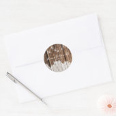 Rustic Wood en Lantern Ronde Sticker (Envelop)