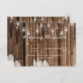 Rustic Wood en Lantern RSVP Kaartje (Voorkant / Achterkant)