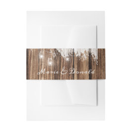 Rustic Wood en Lantern Uitnodigingen Wikkel