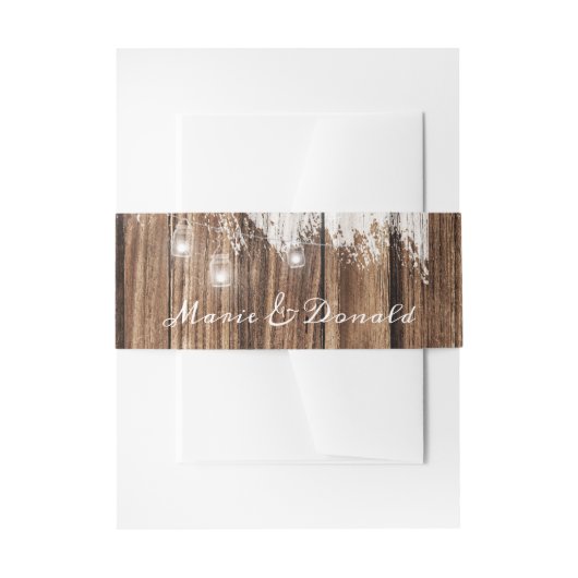 Rustic Wood en Lantern Uitnodigingen Wikkel (Voorkant Voorbeeld)