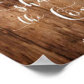Rustic Wood en Lichten delen het Liefde Weddenscha Poster (Hoek)