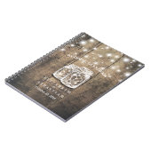 Rustic Wood en Mason Jar Lights Wedding Guestbook Notitieboek (Linkerzijde)