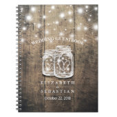 Rustic Wood en Mason Jar Lights Wedding Guestbook Notitieboek (Voorkant)