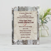 Rustic Wood en Parchment Wedding Kaart (Staand voorkant)