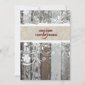 Rustic Wood en Parchment Wedding Kaart (Achterkant)