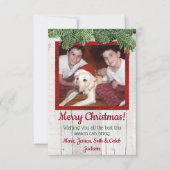 Rustic Wood en Pine Kaart voor kerstmis (Voorkant)