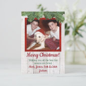 Rustic Wood en Pine Kaart voor kerstmis (Staand voorkant)
