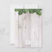 Rustic Wood en Pine Kaart voor kerstmis (Achterkant)