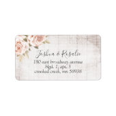 Rustic Wood en Romantische Rozen Shabby Chic Flora Etiket (Voorkant)