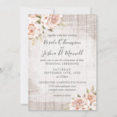 Rustic Wood en Romantische Rozen Shabby Chic Weddi Kaart (Voorkant)