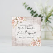 Rustic Wood en Romantische Rozen Shabby Chic Weddi Kaart (Staand voorkant)
