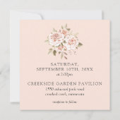 Rustic Wood en Romantische Rozen Shabby Chic Weddi Kaart (Achterkant)