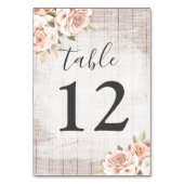 Rustic Wood en Romantische Rozen Shabby Chic Weddi Kaart (Achterkant)