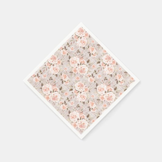 Rustic Wood en Romantische Rozen Shabby Chic Weddi Servet (Hoek)