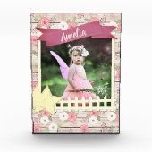 Rustic Wood en Roze Floral - Aangepaste foto en na (Voorkant)