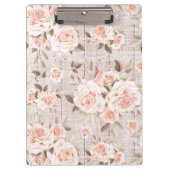 Rustic Wood en  Rozen Romantic Shabby Chic Klembord (Voorkant)