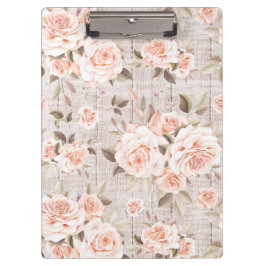 Rustic Wood en  Rozen Romantic Shabby Chic Klembord