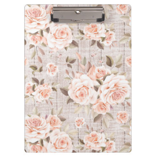 Rustic Wood en  Rozen Romantic Shabby Chic Klembord