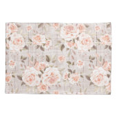 Rustic Wood en  Rozen Romantic Shabby Chic Kussensloop (Achterkant)