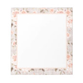 Rustic Wood en  Rozen Romantic Shabby Chic Notitieblok (Voorkant)