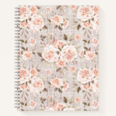 Rustic Wood en Rozen Romantic Shabby Chic Notitieboek (Voorkant)