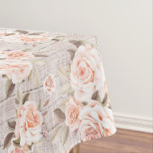 Rustic Wood en  Rozen Romantic Shabby Chic Tafelkleed (Voorbeeld)