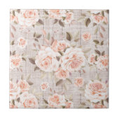 Rustic Wood en Rozen Romantic Shabby Chic Tegeltje (Voorkant)