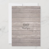 Rustic Wood en String Lights Wedding Invitations Kaart (Achterkant)