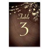 Rustic Wood en String Lights Wedding Kaart (Voorkant)