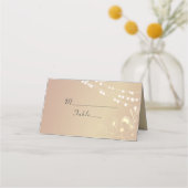 Rustic Wood en String Lights Wedding Plaatskaartje (Voorkant)