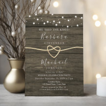 Rustic Wood en String Lights Wedding Reception