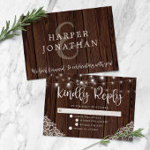 Rustic Wood en String Lights Wedding RSVP