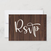 Rustic Wood en String Lights Wedding RSVP Kaartje (Achterkant)