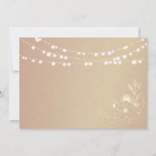 Rustic Wood en String Lights Wedding Save The Date (Achterkant)