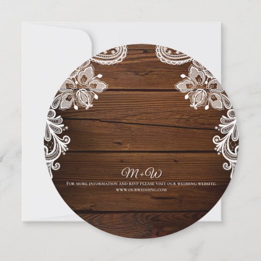 Rustic Wood en String Lights Wedding Save The Date (Achterkant)