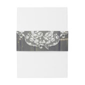 Rustic Wood en String Lights Wedding Uitnodigingen Wikkel (Achterkant Voorbeeld)