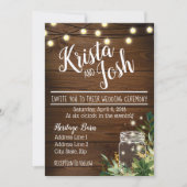 Rustic Wood en Succulent Wedding Invitation Kaart (Voorkant)