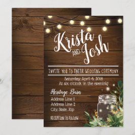 Rustic Wood en Succulent Wedding Invitation Kaart