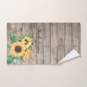 Rustic Wood en Sunflower Hand Towel Handdoek (Handdoek)
