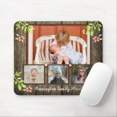 Rustic Wood en Waterverf Floral 4 Foto Muismat (Met muis)
