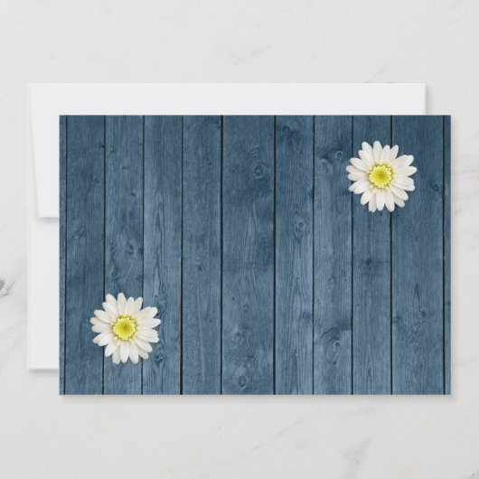 Rustic Wood en White Daisy Vrijgezellenfeest Kaart (Achterkant)