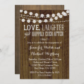 Rustic Wood Engagement Party Uitnodiging 2 (Voorkant / Achterkant)