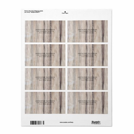 Rustic Wood Etiket (Full Sheet)