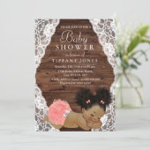 Rustic Wood Etnische Baby shower Uitnodigen Kaart (Staand voorkant)